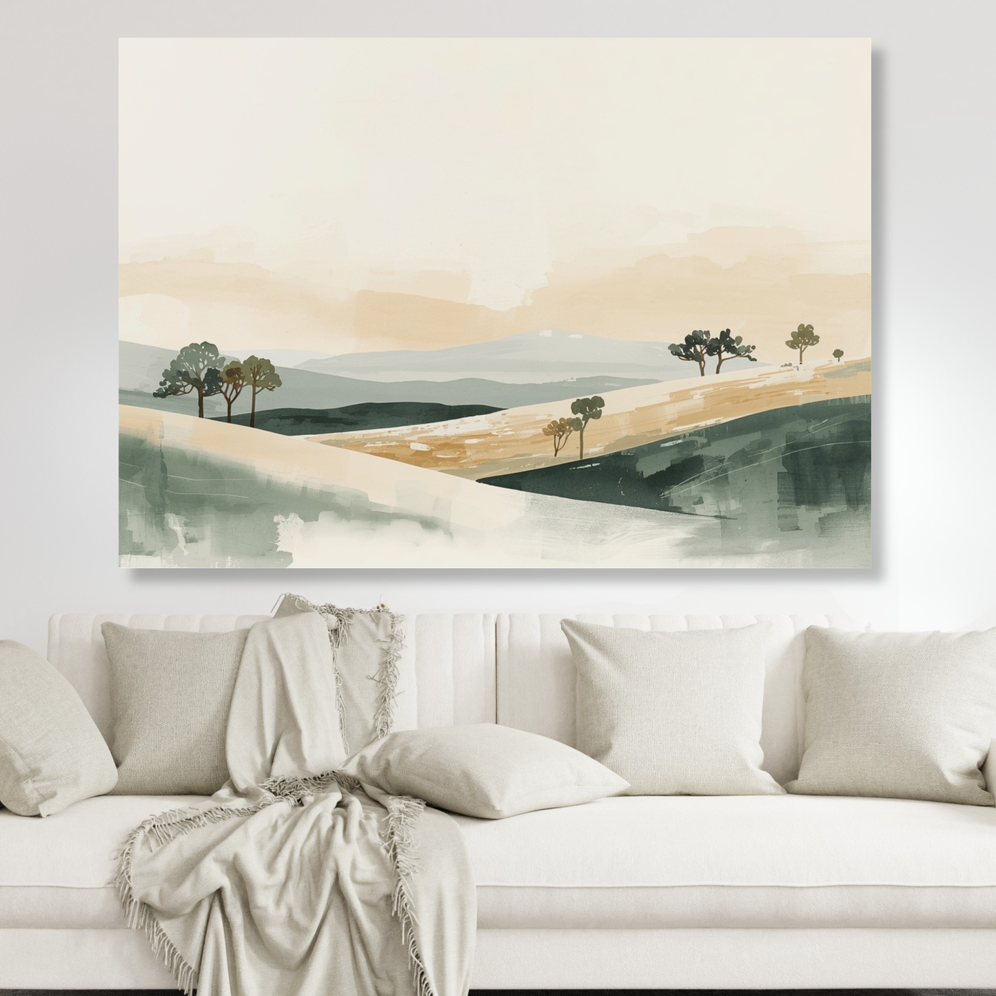 Japandi Countryside Wall Art Canvas Print