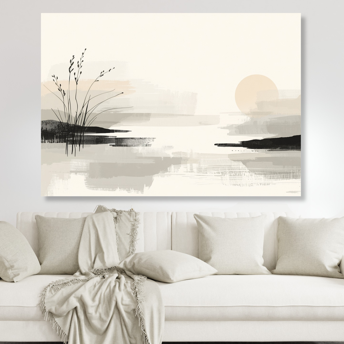 Japandi Morning Light Wall Art Canvas Print