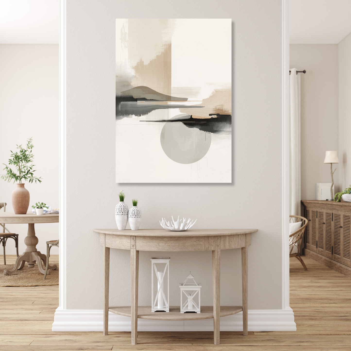 Japandi Lunar Wall Art Canvas Print