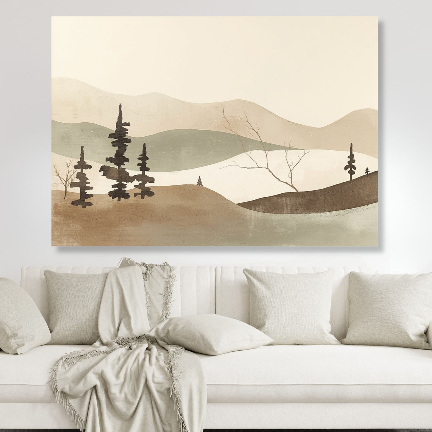 Japandi Junipers Wall Art Canvas Print
