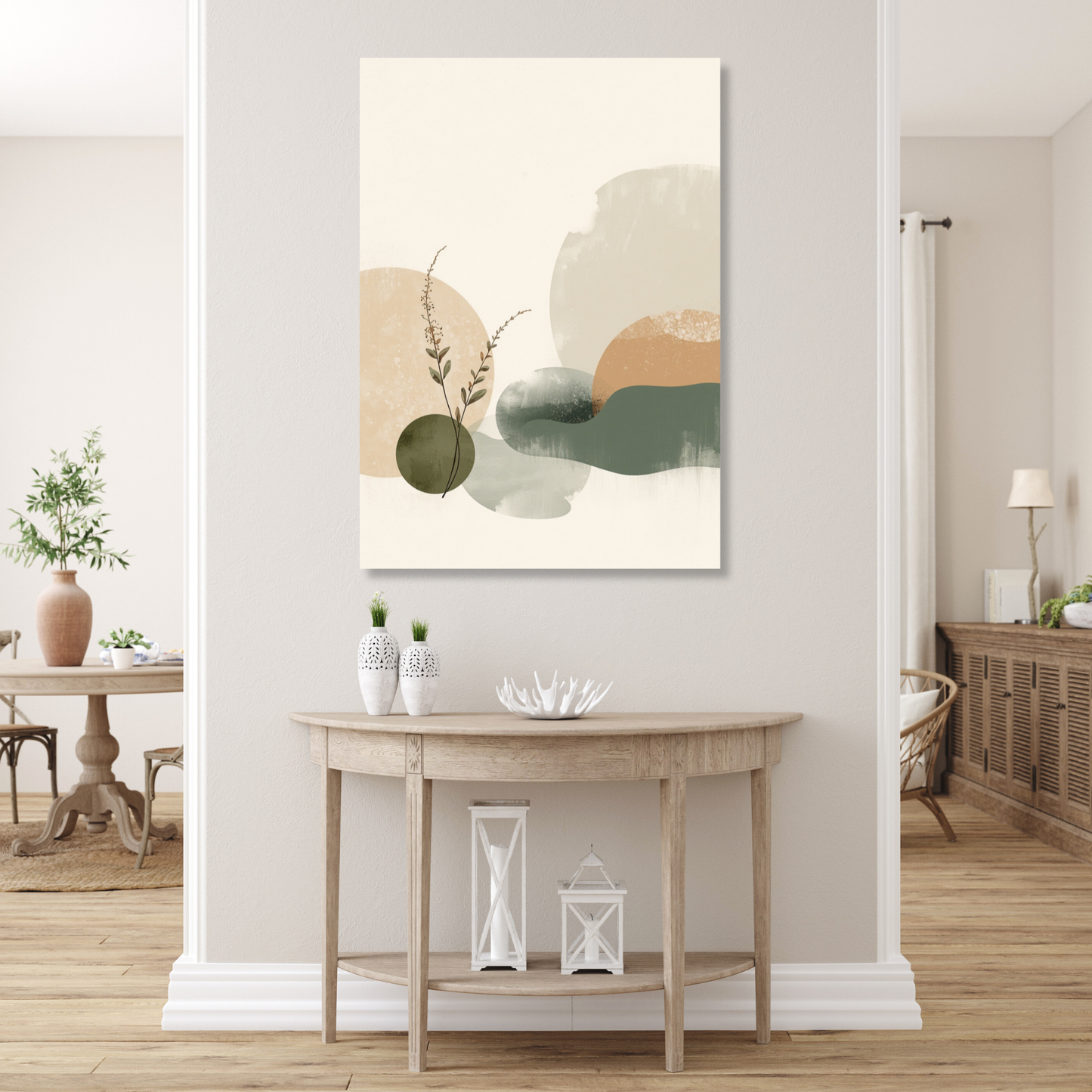 Japandi Evening Shadow Wall Art Canvas Print