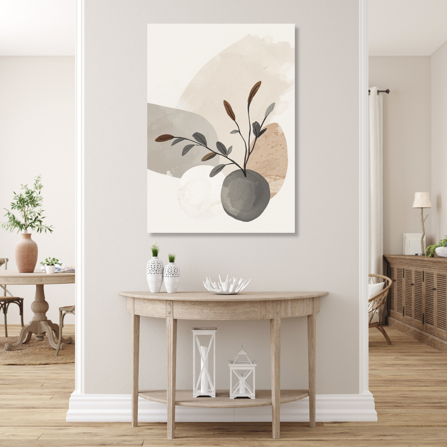 Japandi Seedling Wall Art Canvas Print