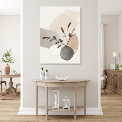 Japandi Seedling Wall Art Canvas Print