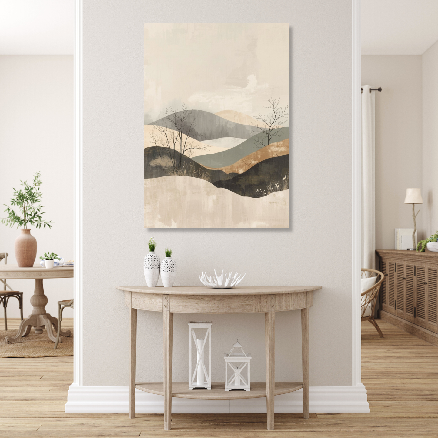 Japandi Mountains Wall Art Canvas Print