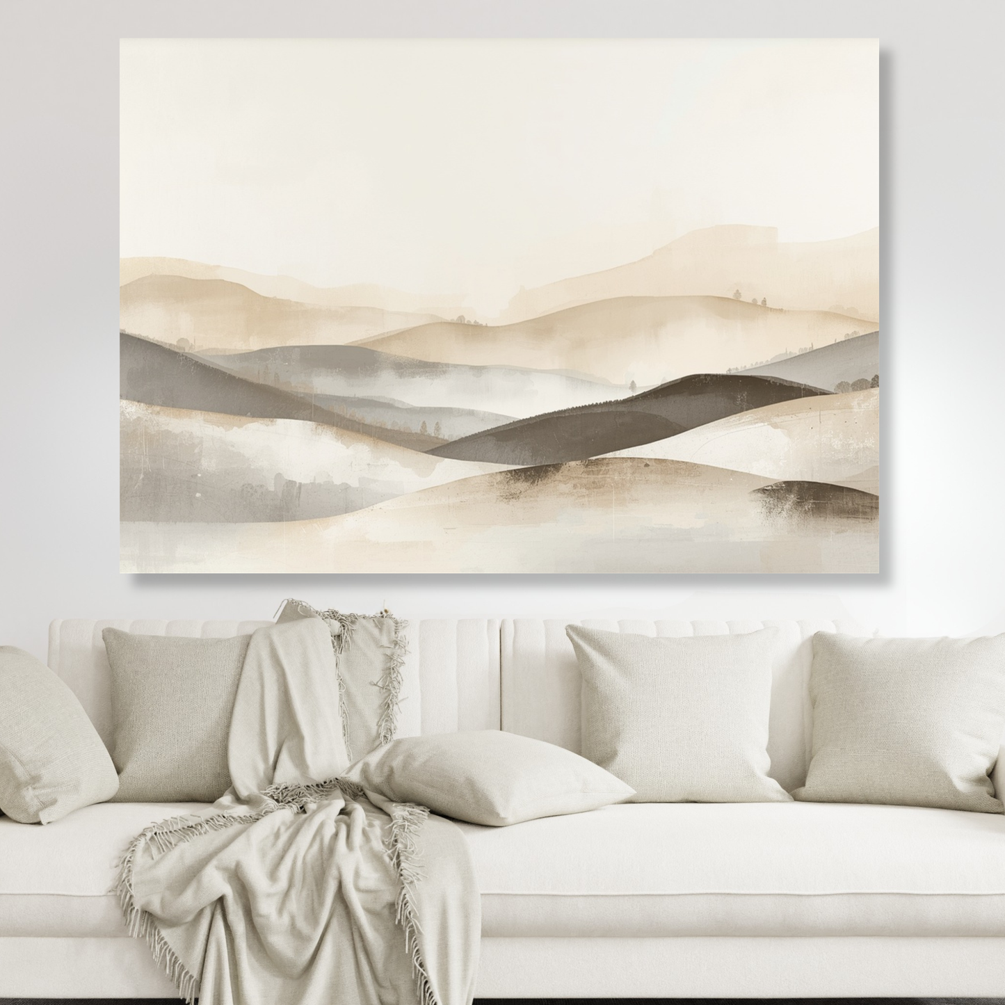 Japandi Fields Wall Art Canvas Print