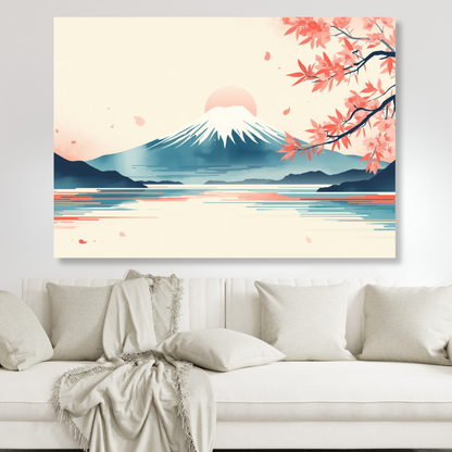 Mount Fuji Modern Wall Art Canvas Print