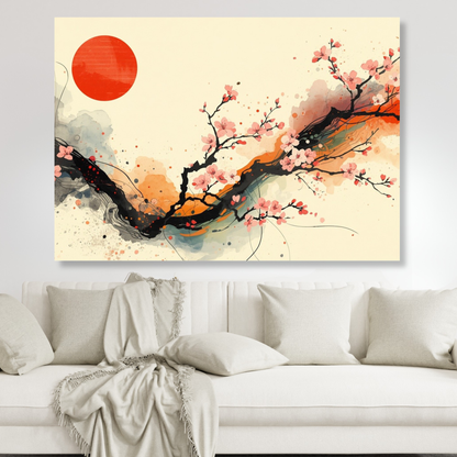 Abstract Cherry Blossom Wall Art Canvas Print