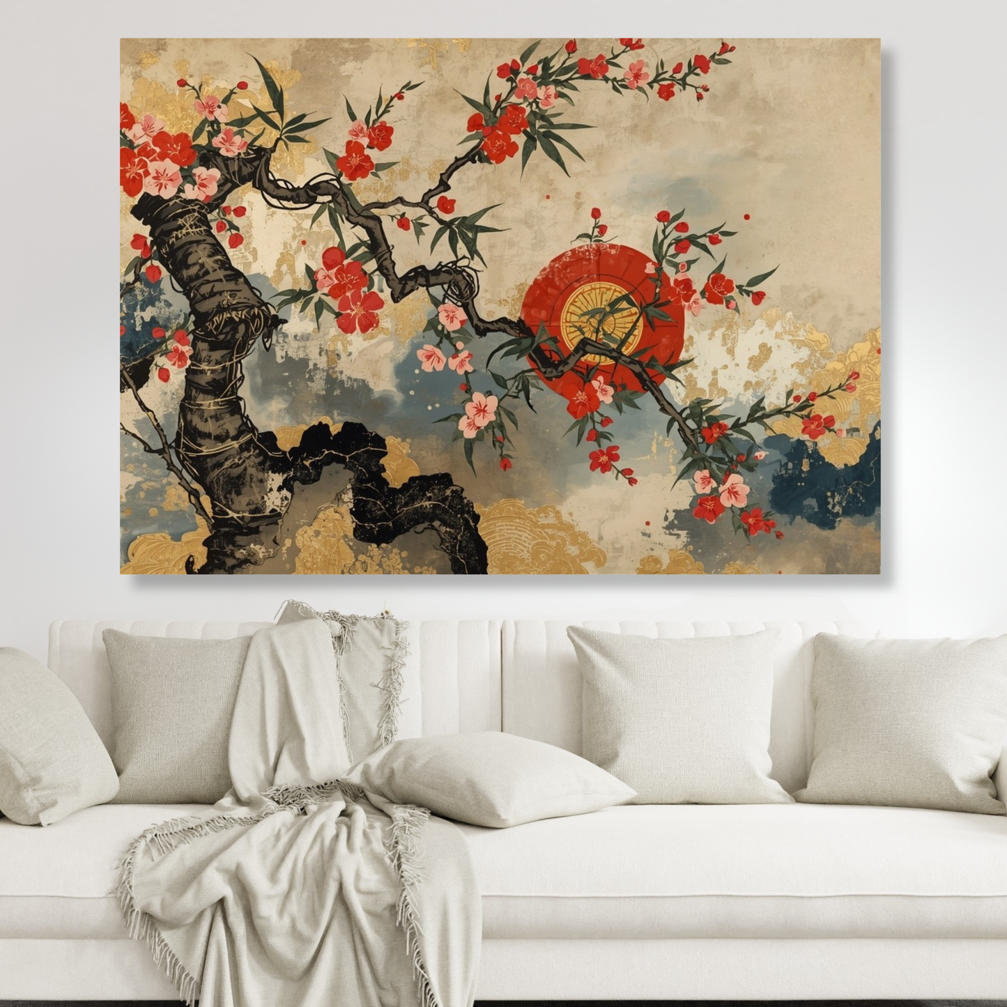Japanese Blossom Wall Art Canvas Print