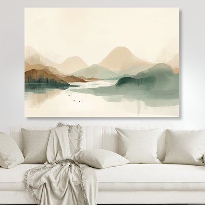 Japandi Landscape Wall Art Canvas Print