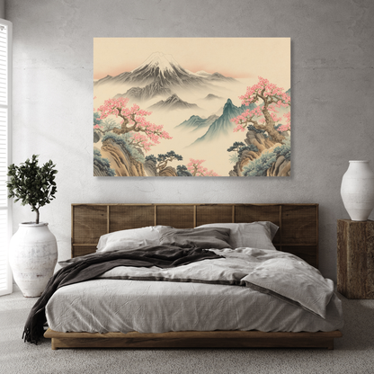 High View of Mount Fuji Wall Art Canvas Print
