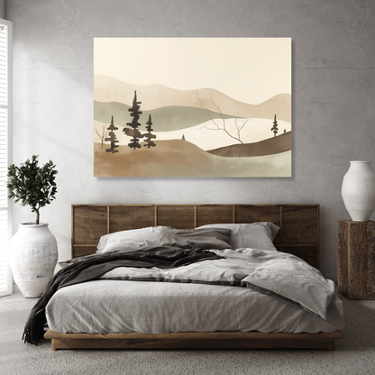 Japandi Junipers Wall Art Canvas Print