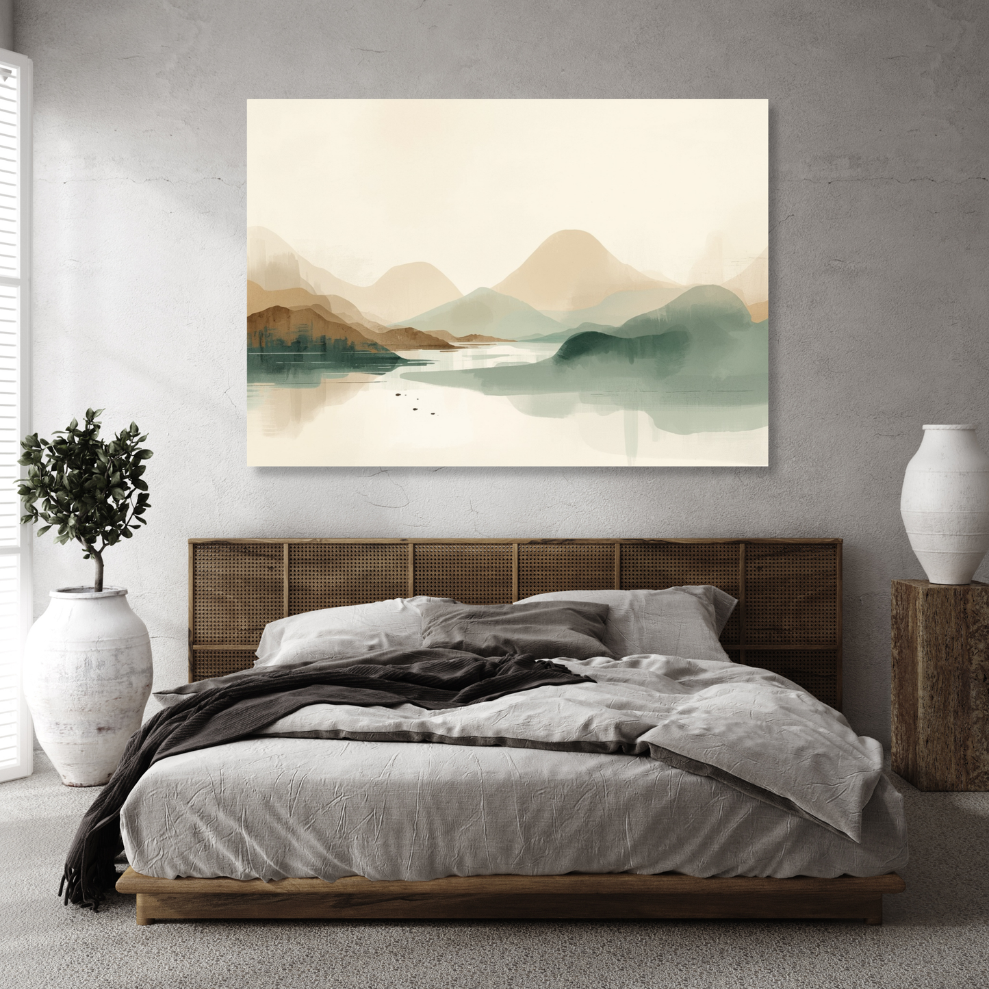 Japandi Landscape Wall Art Canvas Print