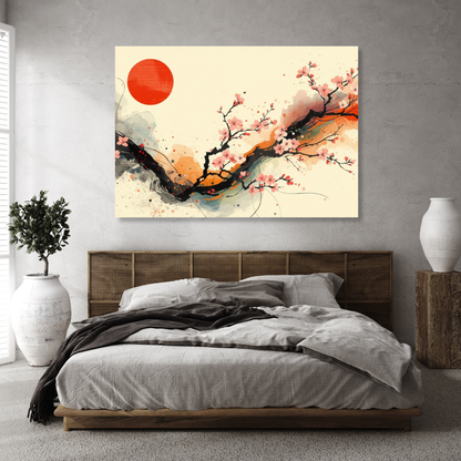 Abstract Cherry Blossom Wall Art Canvas Print