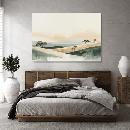 Japandi Countryside Wall Art Canvas Print