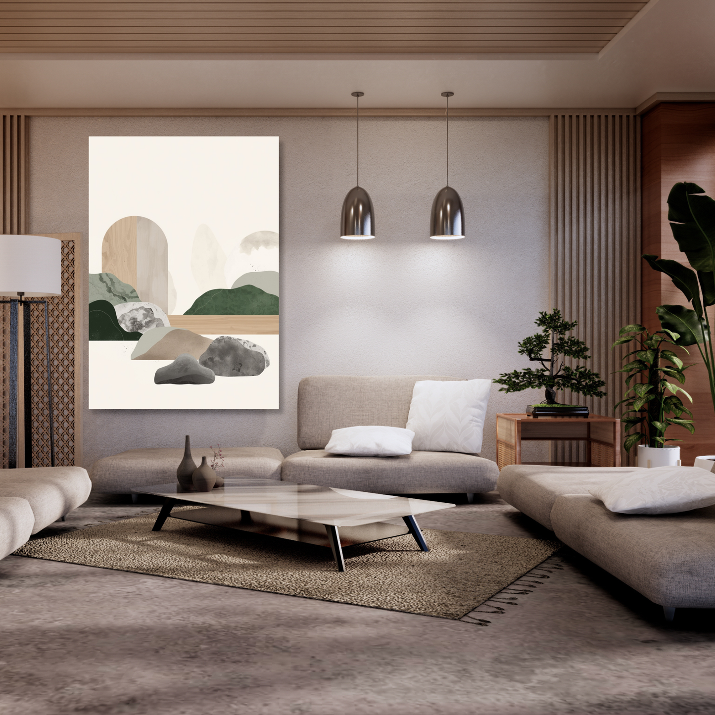 Japandi Stillness Wall Art Canvas Print