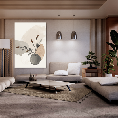 Japandi Seedling Wall Art Canvas Print