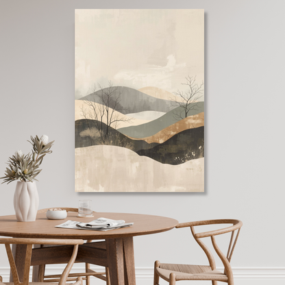 Japandi Mountains Wall Art Canvas Print