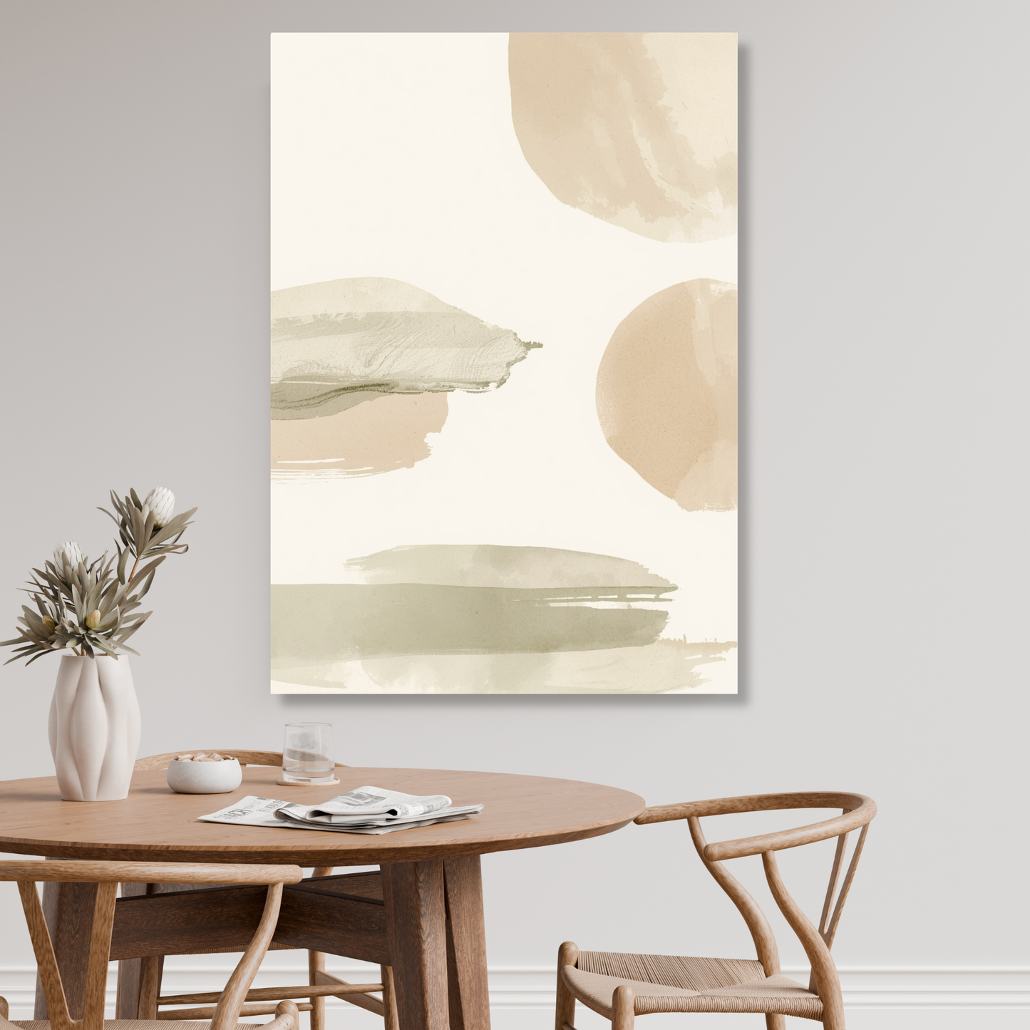 Japandi Matcha Wall Art Canvas Print