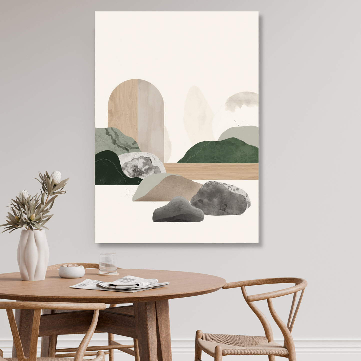 Japandi Stillness Wall Art Canvas Print
