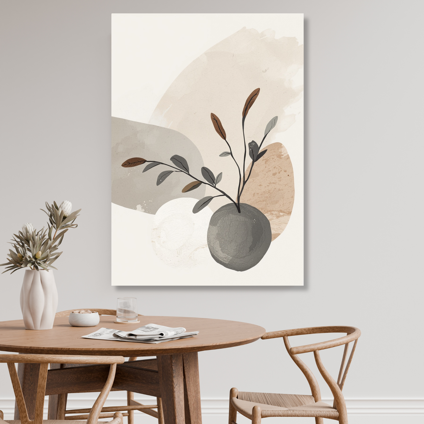 Japandi Seedling Wall Art Canvas Print