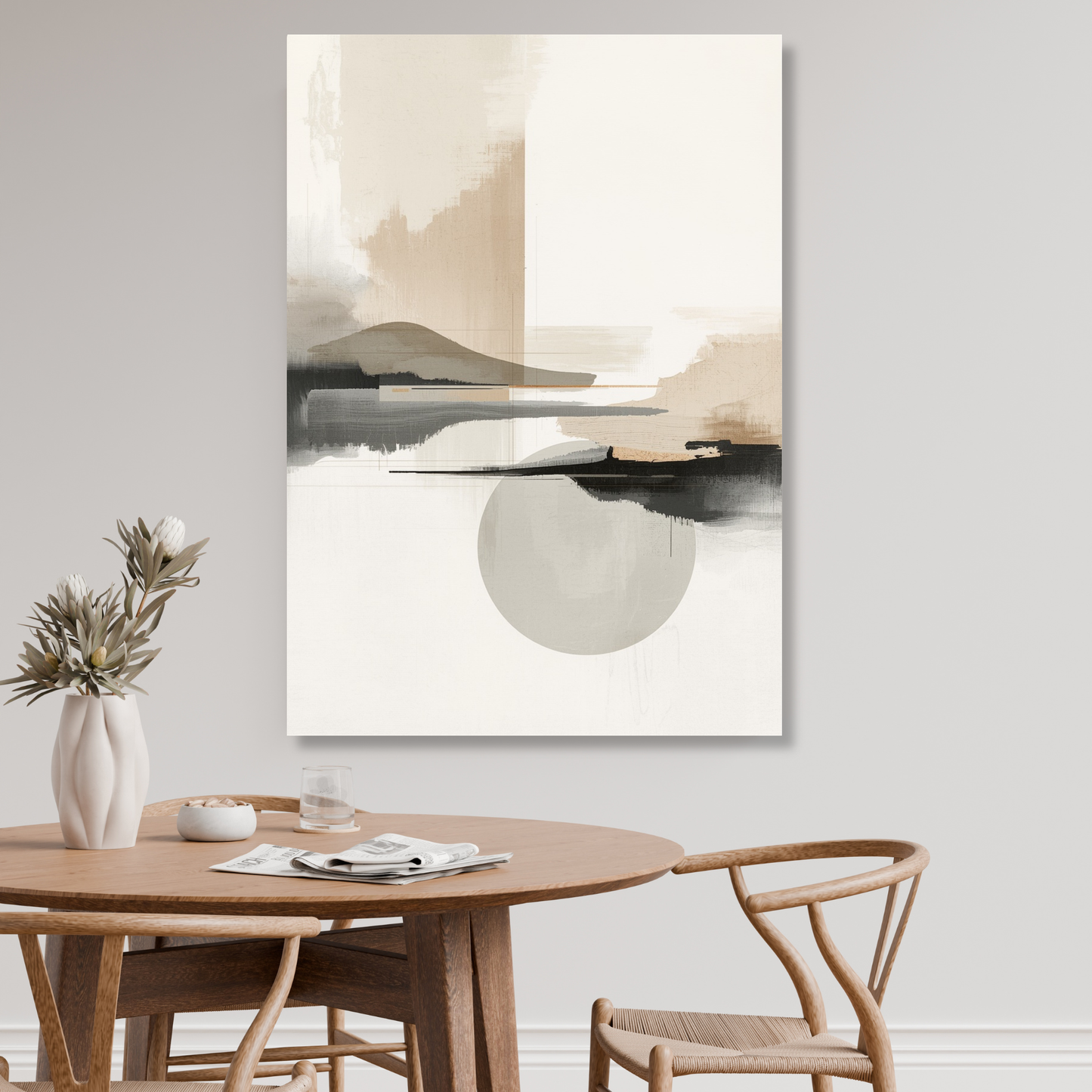 Japandi Lunar Wall Art Canvas Print