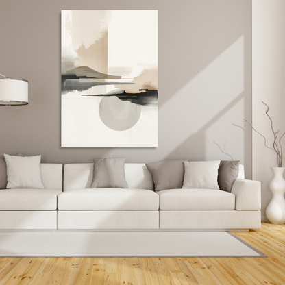 Japandi Lunar Wall Art Canvas Print