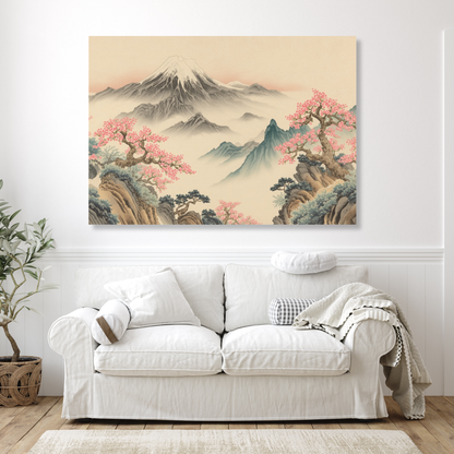 High View of Mount Fuji Wall Art Canvas Print