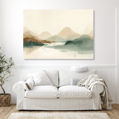 Japandi Landscape Wall Art Canvas Print