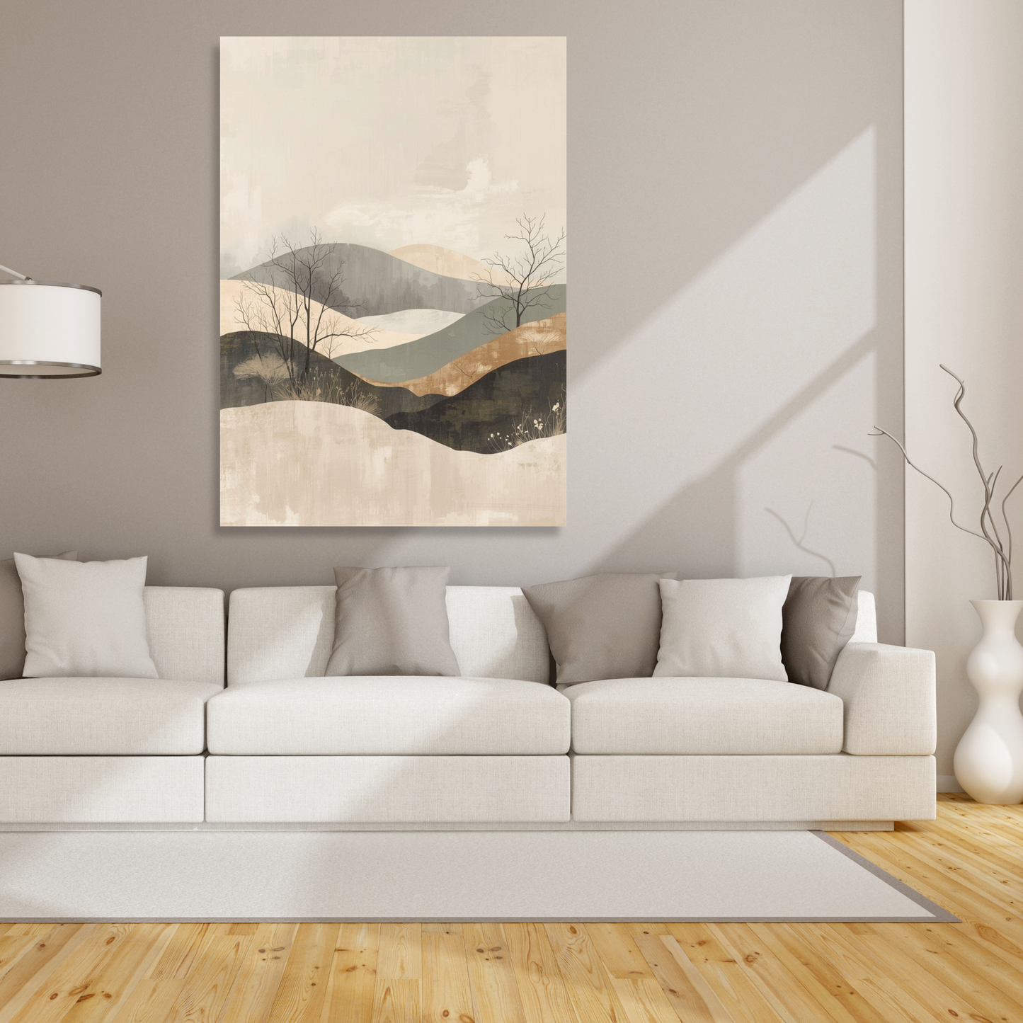 Japandi Mountains Wall Art Canvas Print