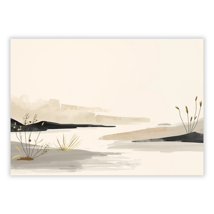 Japandi Stream Wall Art Canvas Print