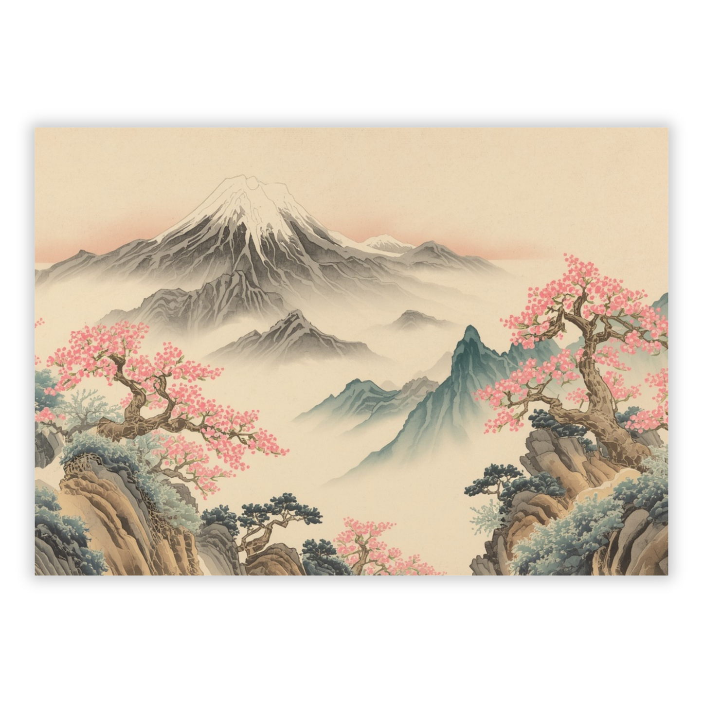 High View of Mount Fuji Wall Art Canvas Print