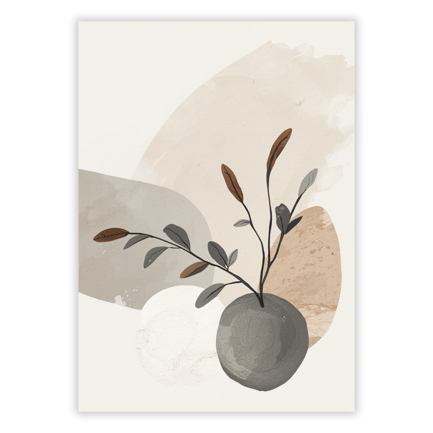 Japandi Seedling Wall Art Canvas Print