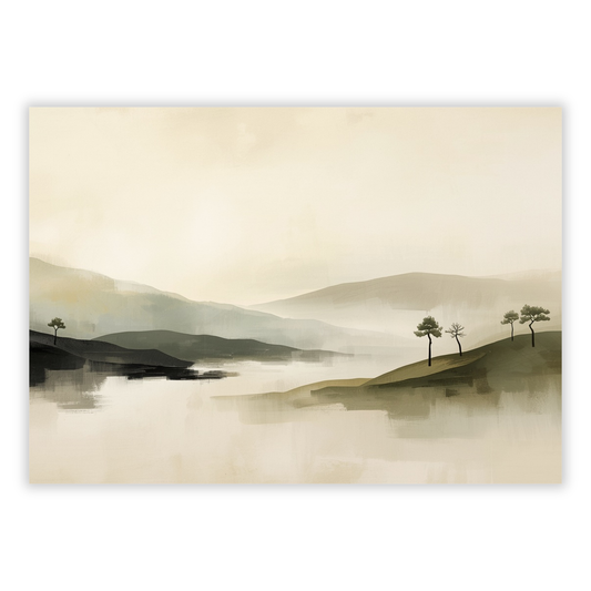 Japandi Morning Mist Wall Art Canvas Print