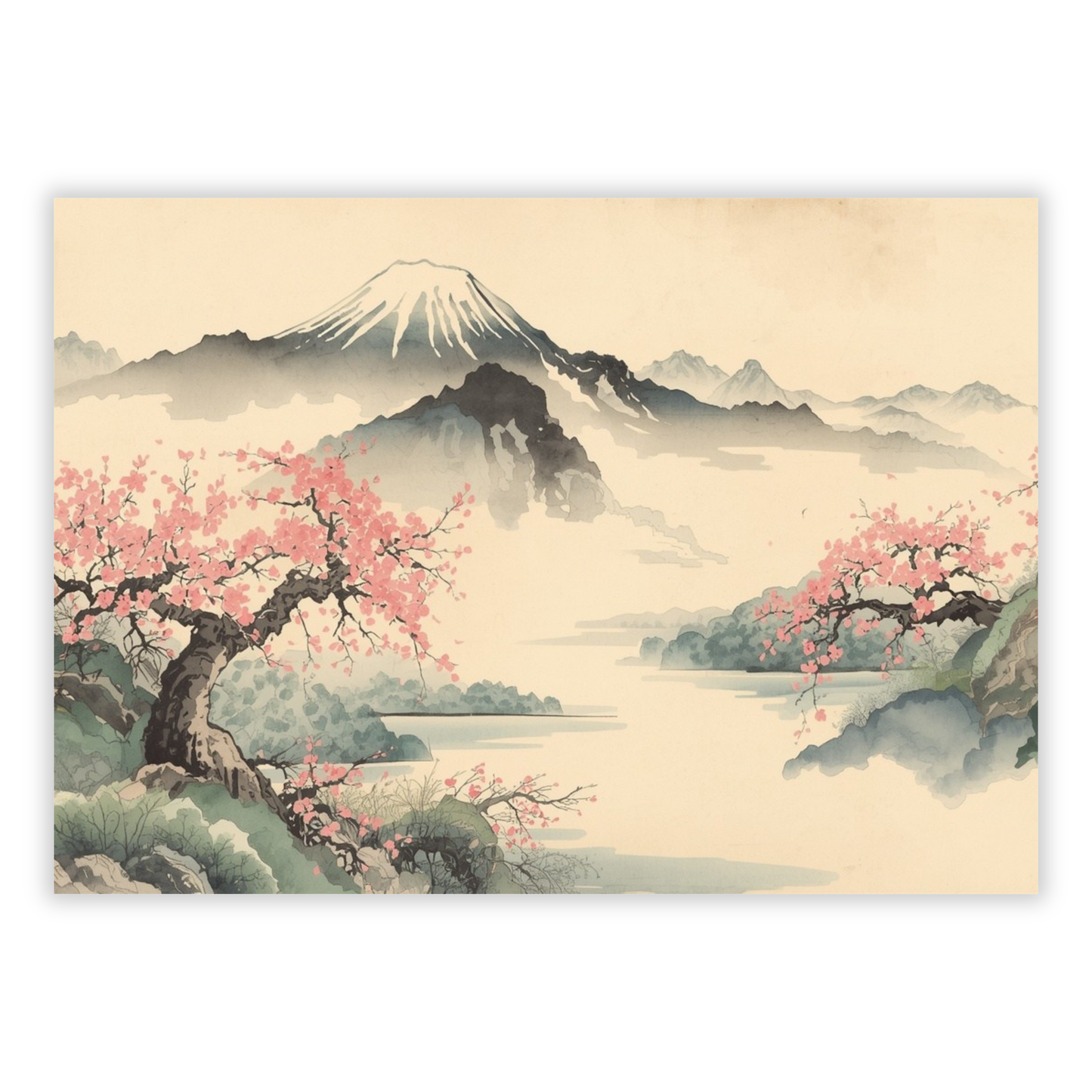 View of Mount Fuji Wall Art Canvas Print