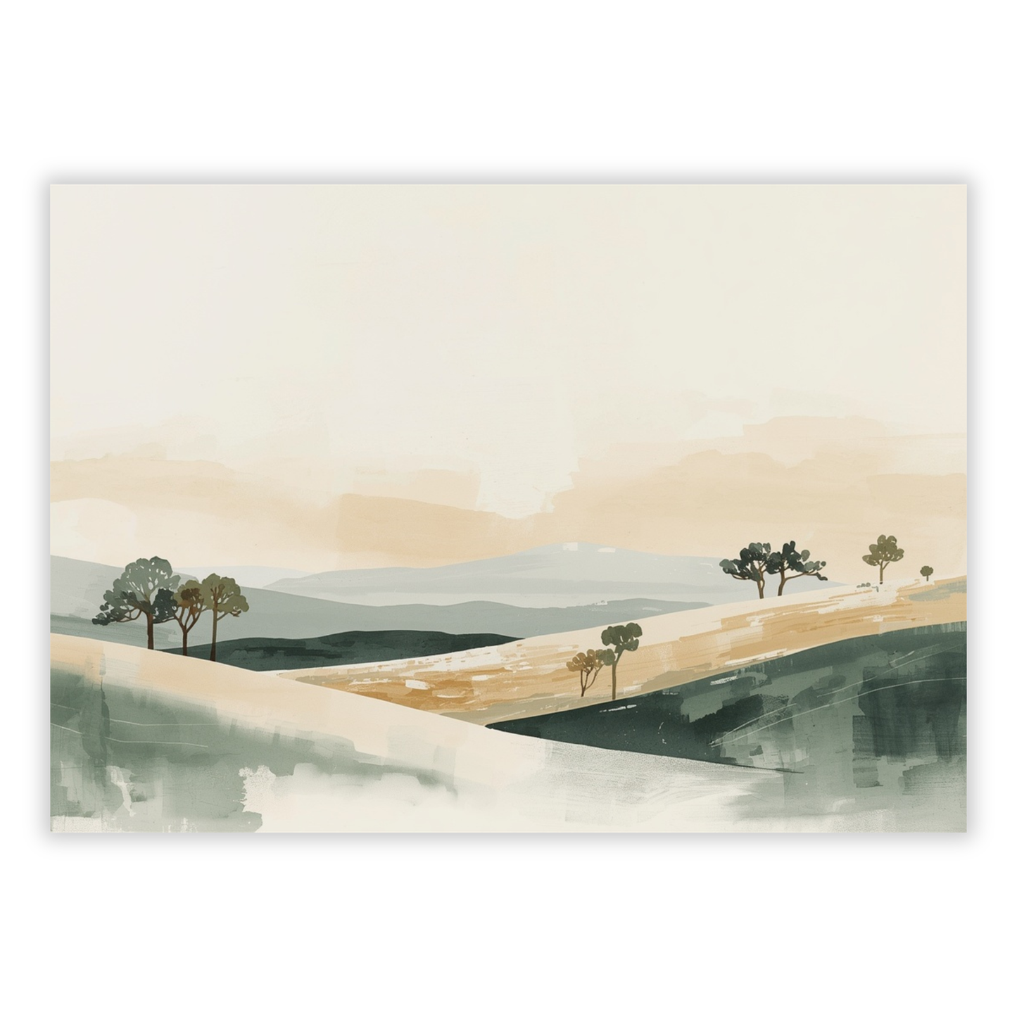 Japandi Countryside Wall Art Canvas Print