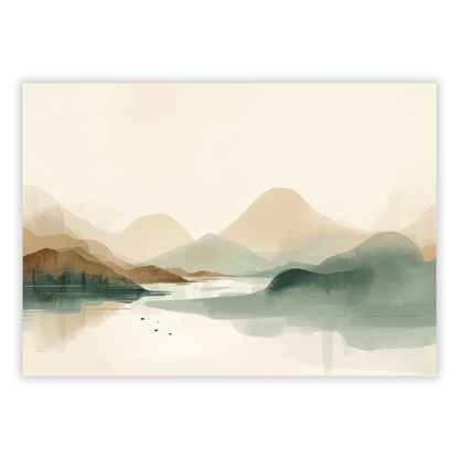 Japandi Landscape Wall Art Canvas Print