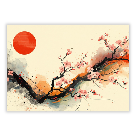 Abstract Cherry Blossom Wall Art Canvas Print