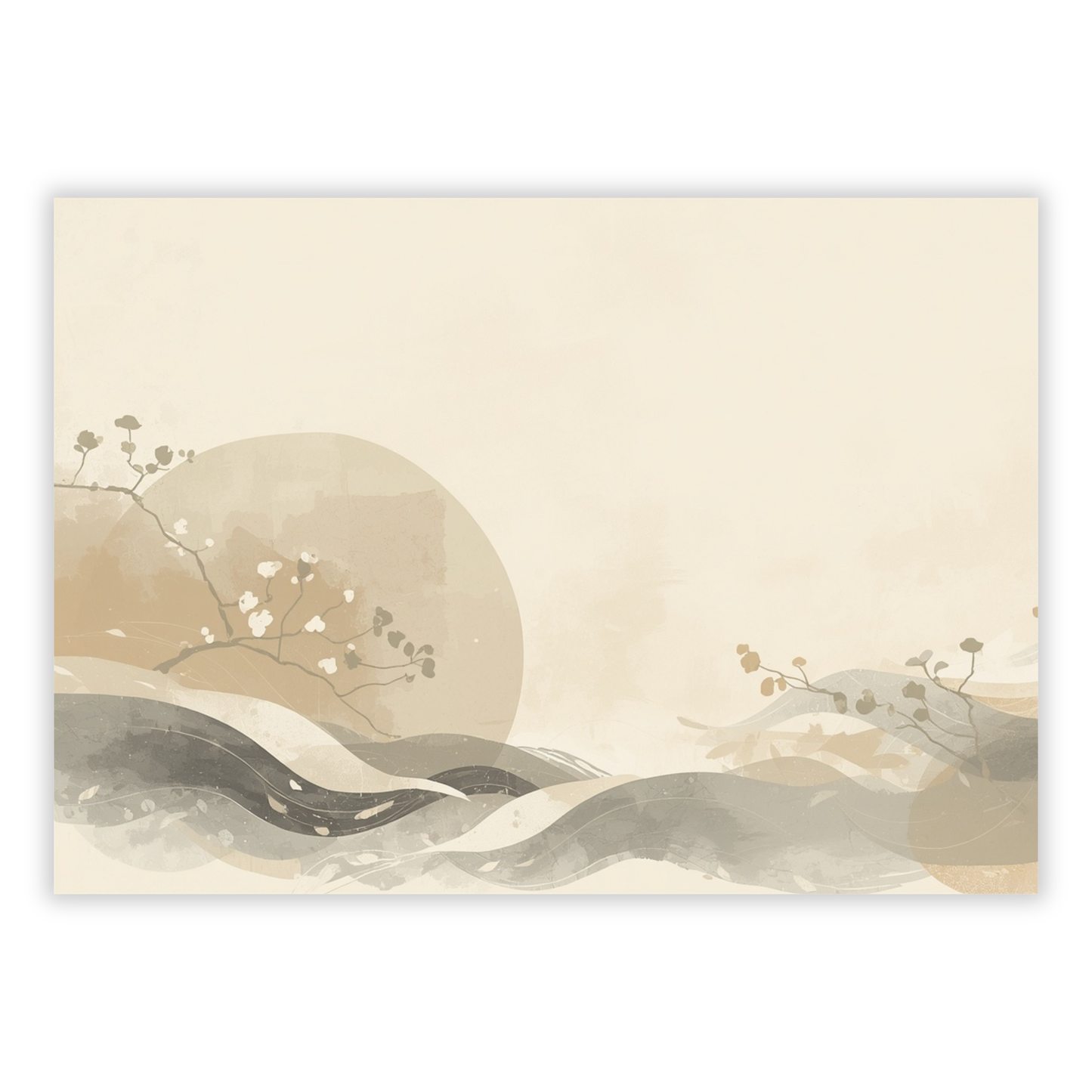Japandi Sunrise Wall Art Canvas Print