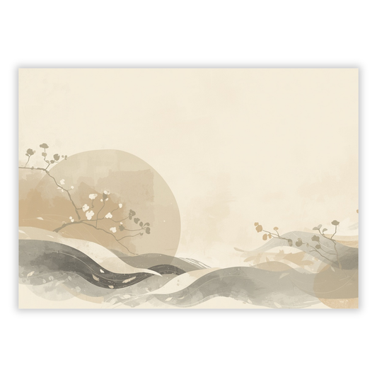 Japandi Sunrise Wall Art Canvas Print