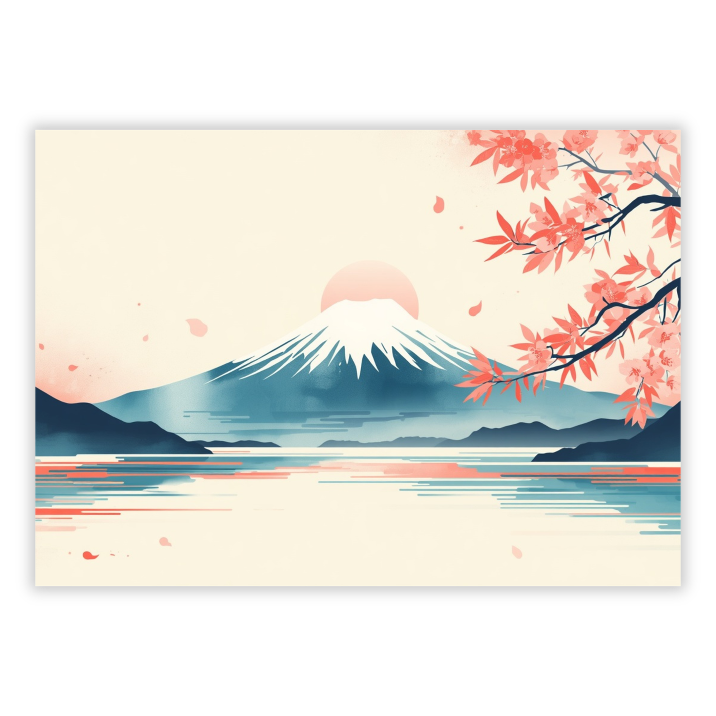 Mount Fuji Modern Wall Art Canvas Print