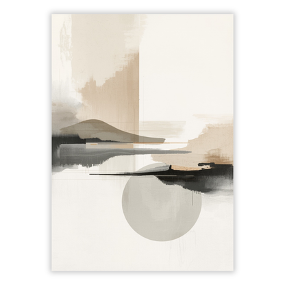 Japandi Lunar Wall Art Canvas Print