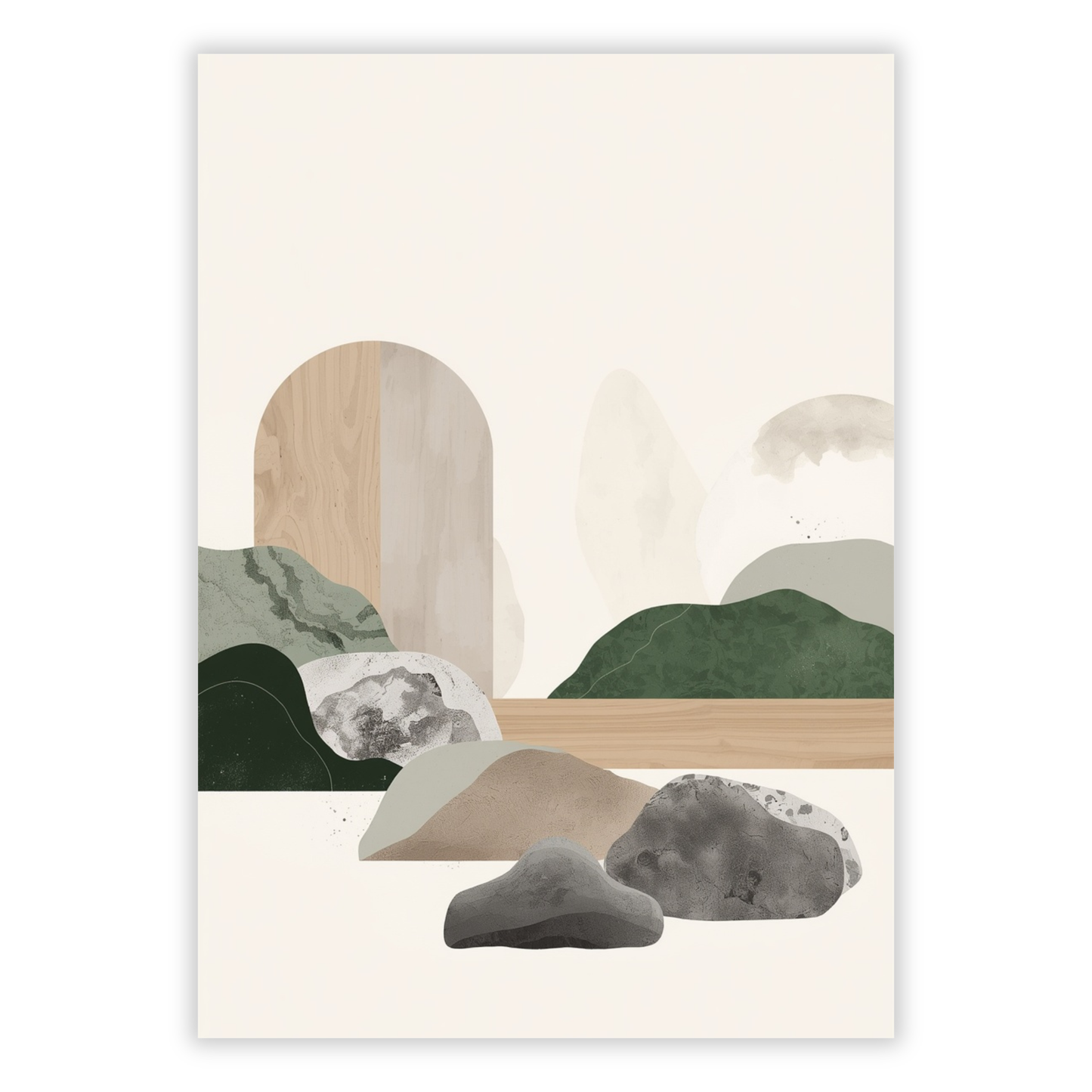Japandi Stillness Wall Art Canvas Print