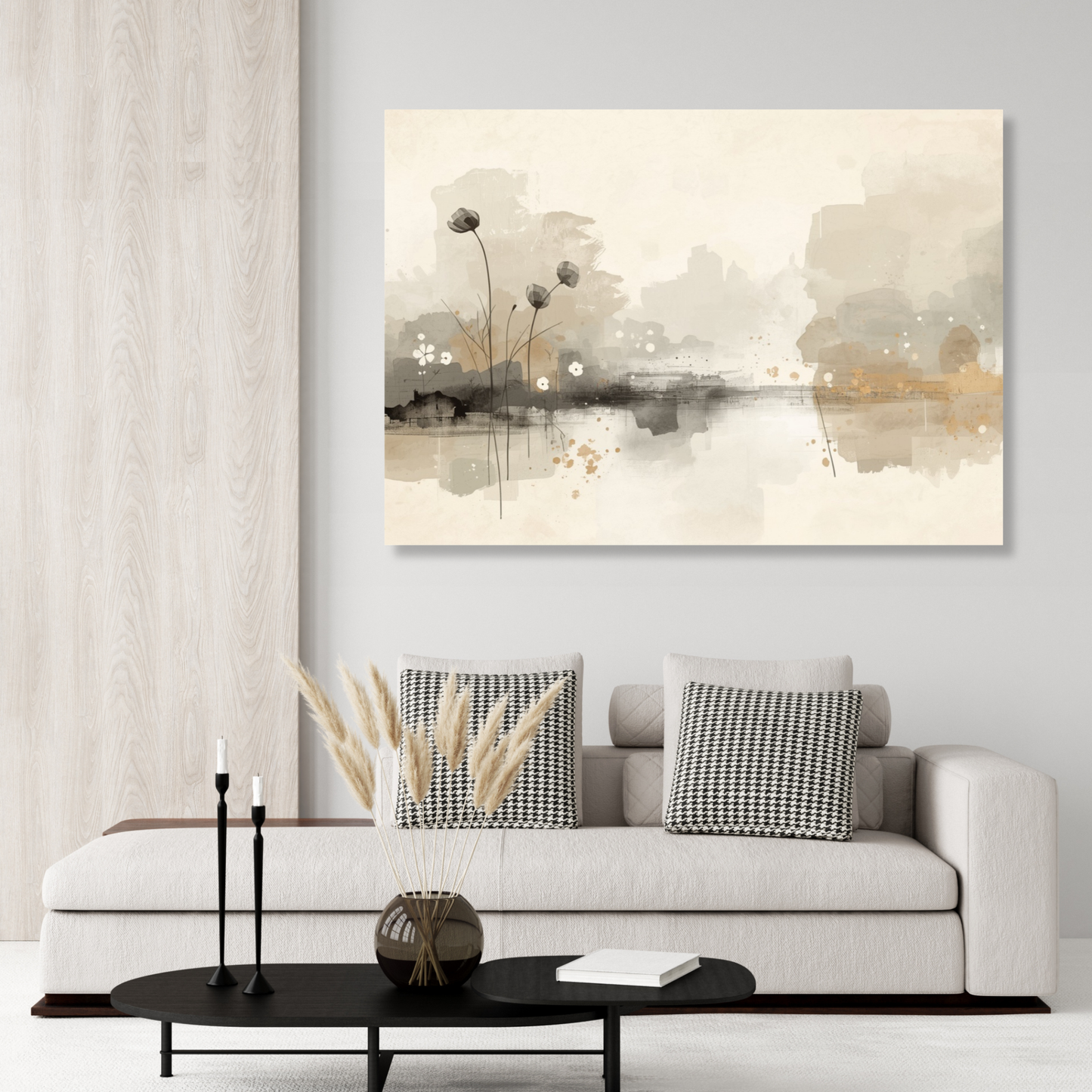 Japandi Pond Wall Art Canvas Print