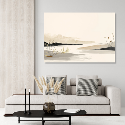 Japandi Stream Wall Art Canvas Print