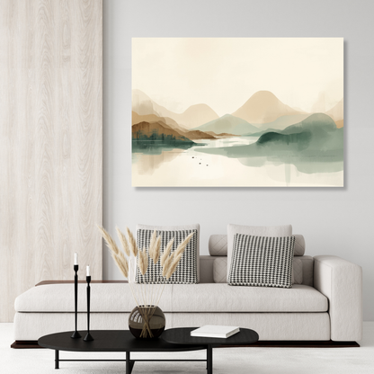 Japandi Landscape Wall Art Canvas Print