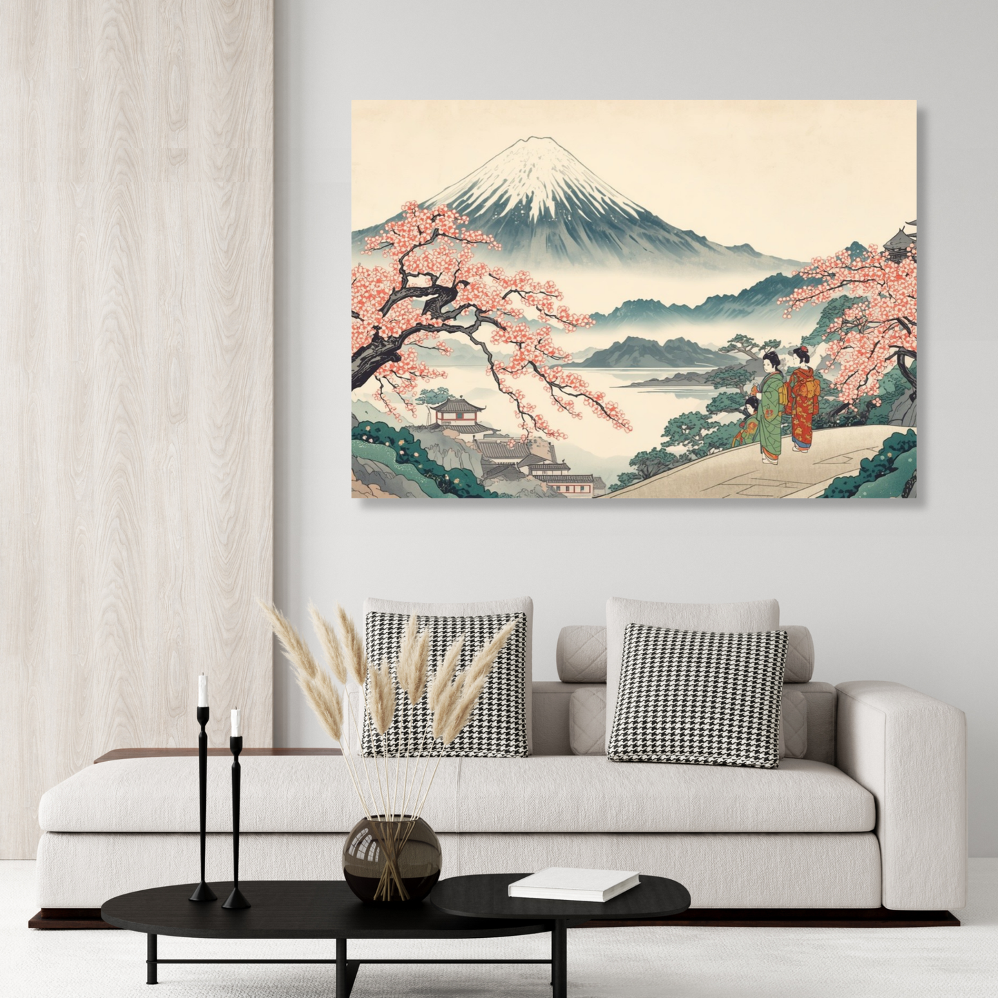 Mount Fuji Cherry Blossoms Wall Art Canvas Print