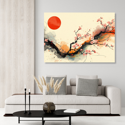 Abstract Cherry Blossom Wall Art Canvas Print