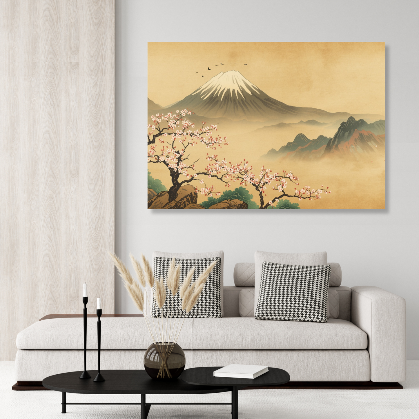 Vintage Mount Fuji Wall Art Canvas Print