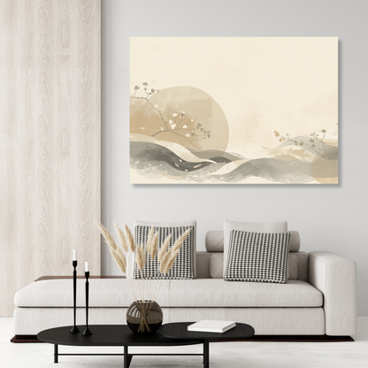 Japandi Sunrise Wall Art Canvas Print