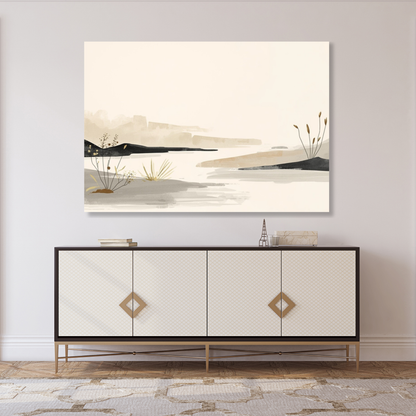 Japandi Stream Wall Art Canvas Print